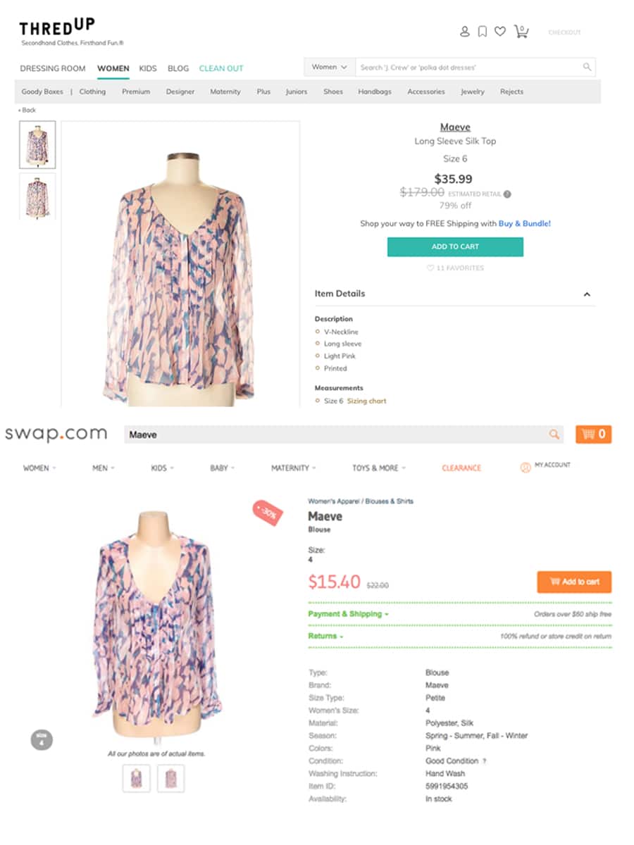 Online Thrift Store: ThredUP vs. Swap.com