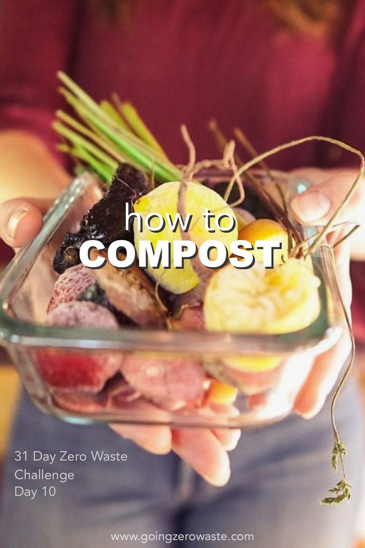 How to Compost - Day 10 of the Zero Waste Challenge from www.goingzerowaste.com #zerowaste #ecofriendly #gogreen #sustainable #zerowastechallenge #challenge #sustainablelivingchallenge #compost #composting