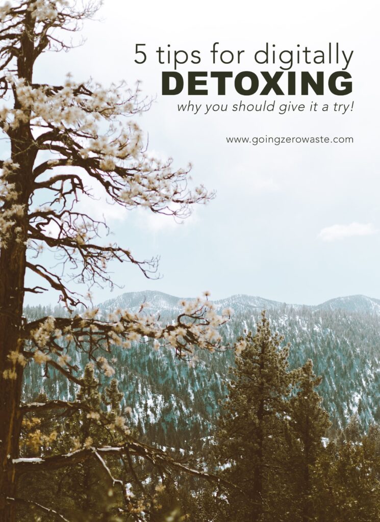 5 Tips for Digitally Detoxing and Why You Should Give it a Try from www.goingzerowaste.com #zerowaste #ecofriendly #gogreen #sustainable 
#minimalism #digital #detox #socialmedia 