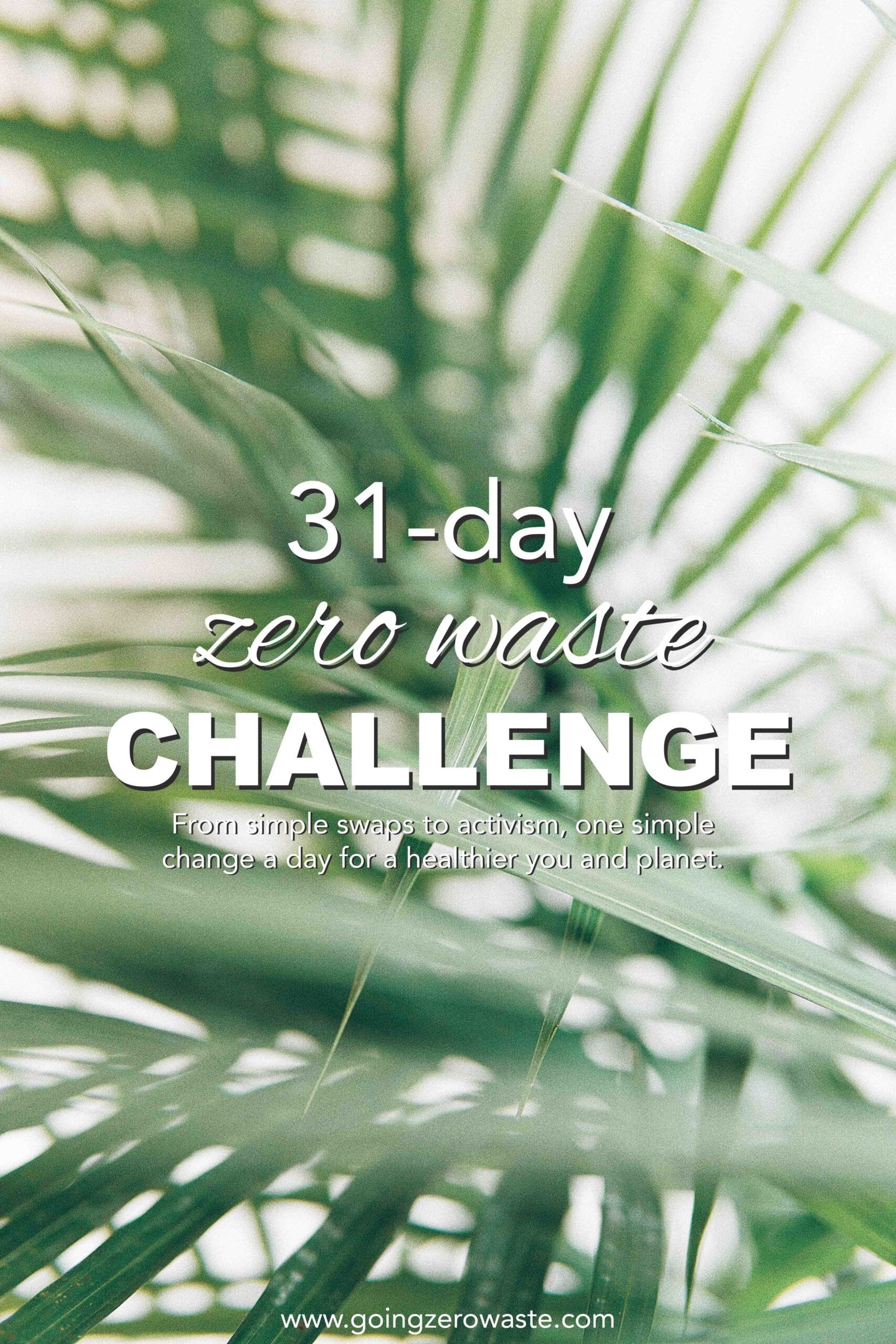 31 Day Zero Waste Challenge from www.goingzerowaste.com #zerowaste #ecofriendly #gogreen #sustainable #zerowastechallenge #challenge #sustainablelivingchallenge 