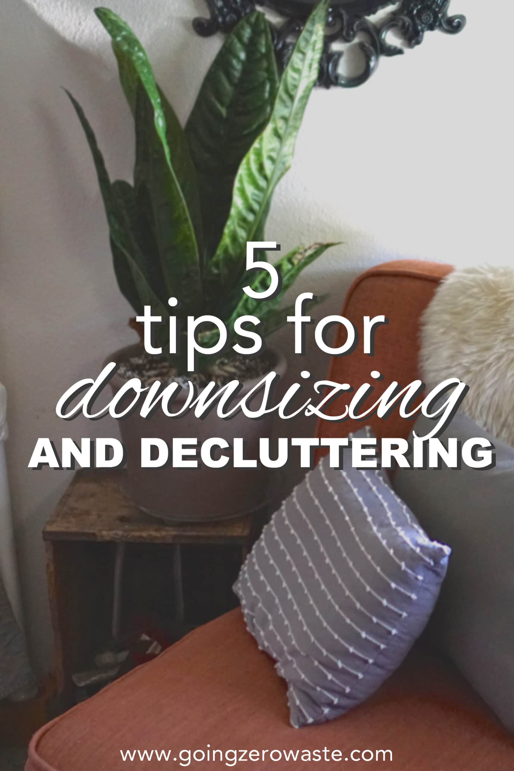 5 Tips for Downsizing and Decluttering from www.goingzerowaste.com #zerowaste #ecofriendly #gogreen #sustainable #minimalism #declutter #sparkjoy #downsize 