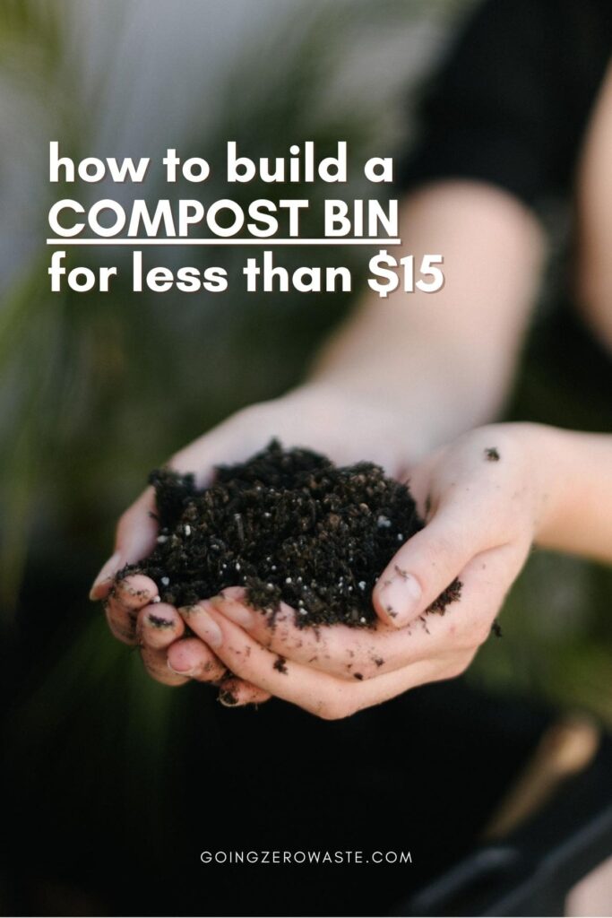 How to build a compost bin from www.goingzerowaste.com #zerowaste #compost #buildyourowncompostbin #wormbin #plastictubcompostbin #composting #DIY #vermicomposting #compostingwithworms